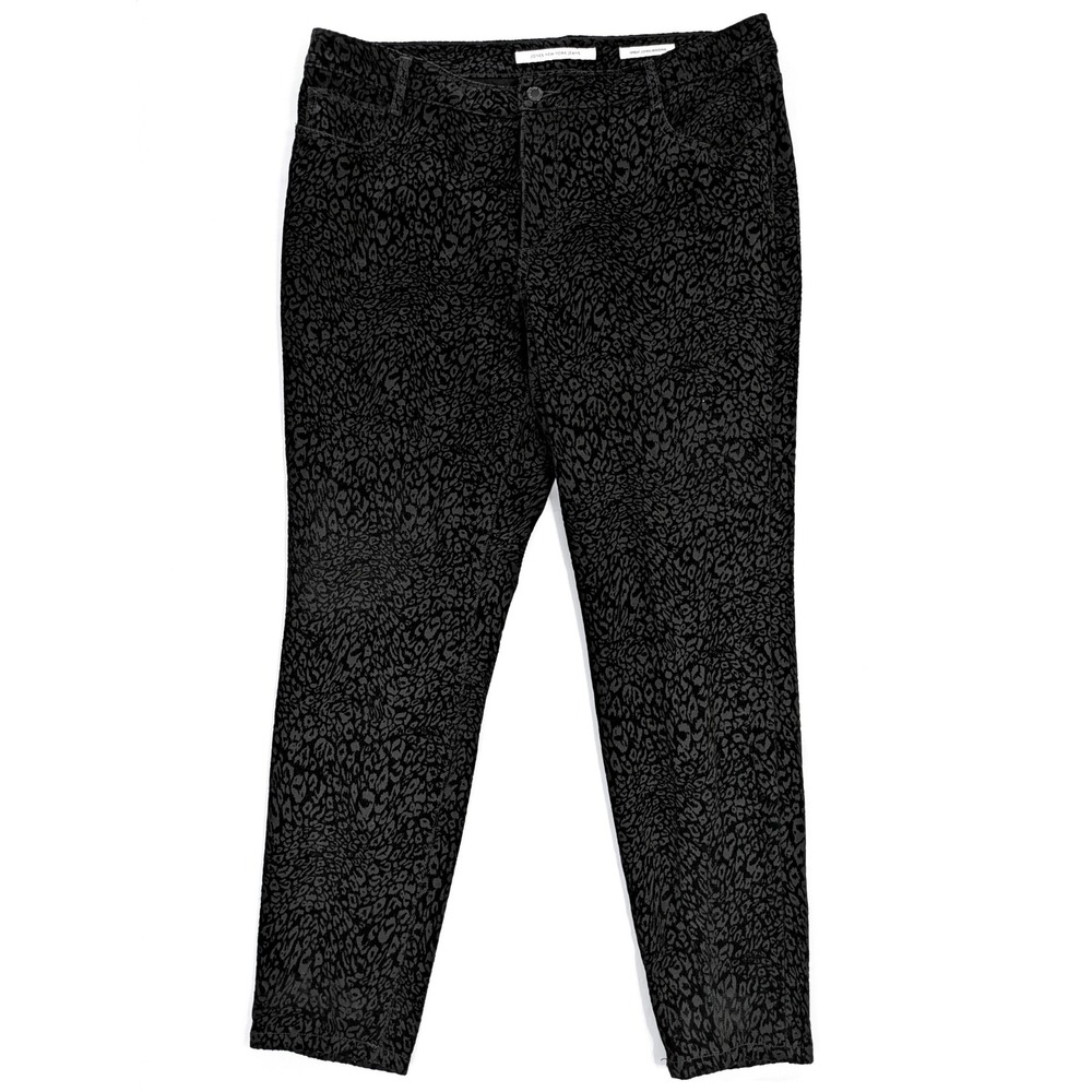 Jones New York Jeans Great Jones Jegging Black Leopard Print Skinny Pants 18W